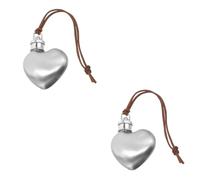 TOPBATHY 2pcs Portable Stainless Steel Wine Flask Love Kettle Pendant Camping Hip Flask Leak Liquor for Outdoor Activities