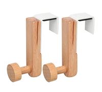 TOPBATHY 2pcs Punch-Free Over The Door Hooks White Synthesis Material Space Saving Simple Structure Design Door Back Hangers for Kitchen Cupboard Towel Hanging and Storage Organization