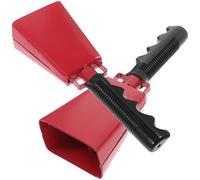 TOPBATHY 2pcs Red Cowbell Hand Bells with Handle Loud Noise Makers for Football Games Sporting Events Party Cheers Farm Use