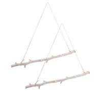 TOPBATHY 2Pcs Rustic Birch Wood Rods Wall Hanging Decor - Single Wooden Log Pendant for Farmhouse Boho Style - Natural Wooden Branch Accent for Living Room and Bathroom