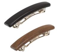 TOPBATHY 2pcs Sandalwood Hair Barrettes for Women with Non Slip and Burrfree Finish, Rectangle Classic French Clips for Thin and Sensitive Hair, for Traditional Headdress Looks and Outdoor