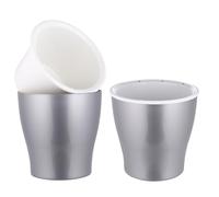 TOPBATHY 2pcs Self Watering Flower Pot Plastic Planter Silver Water Storage Pot with Cotton Rope for Home Gardening Perennials Food