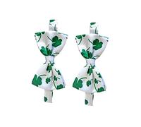 TOPBATHY 2pcs Shamrock Bowties Tie for Men Green Shamrock Bowtie Irish Bow Tie Neckties for Men Festival Mens Adjustable Bowtie Green Tie Mens Ties Mens Neckties White Patrick Make up