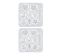 TOPBATHY 2pcs Silicone DIY Earring Moulds for Jewelry Making, Crystal Epoxy Casting Mold Set with Geometric Ear Pendant Shapes, Skin-Friendly Material for Creative Craft Projects