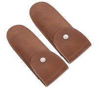 TOPBATHY 2pcs Small 10-hole Harmonica Storage Pouch Handmade Pu Leather Harmonica Holder Case with Pressure Resistance Portable Protector Sleeve for Travel and Daily Use