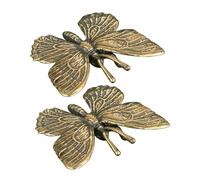 TOPBATHY 2pcs Solid Brass Butterfly Ornaments Craft Statue Miniature Animal Decor for Indoor Desktop Display and Vintage Collection Decoration