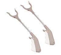 TOPBATHY 2pcs Stainless Steel Litter Picker Gripper Tool Ergonomic Design for Collection Office Park Garden