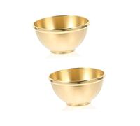 TOPBATHY 2pcs Tibetan Buddhist Copper Offering Bowl Large Bowl for Worship and Home Decoration Lightweight Ritual Supply for Buddha Shrines and Temple Use