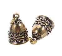 TOPBATHY 2pcs Vintage Brass Bow Knot Bells for Crafts Small Wind Chimes and Door Bells Handmade Metal Ornaments for Christmas Wedding Home Decoration with Soothing Tones