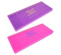 TOPBATHY 2pcs Weekly Desk Planner Notebook Set - Undated Spiral Time Management Pad for Work and Home Scheduling - Purple Rose Red Desk Organizer for Project Planning and Daily Goal