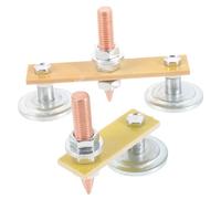TOPBATHY 2pcs Welding Ground Clamp with Strong Magnetic Head Electroplated Iron Material Wear-Resistant Stable Welding Tool for Metal Poles Posts and Tables Portable Grounding Magnet