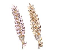 TOPBATHY 2pcs Women Metal Hair Clips Set Crystal Leaf Shape Bobby Pins Spring and Pink Hair Barrettes for Stylish Accessories for Daily Wear