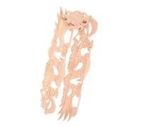 TOPBATHY 2PCS Wood Carved Applique Onlays with Dragon Playing Pearl Design Elegant Wooden Furniture Trim for Cabinet Door Wardrobe Easy DIY Installation for Home Restaurant Hotel Decor