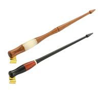 TOPBATHY 2pcs Wooden Calligraphy Oblique Pen Holder with Adjustable Removable Brass Flange Dip Pen for Manga Drawing and English Calligraphy Practice Writing Accessories for Beginners