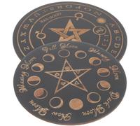 TOPBATHY 2pcs Wooden Divination Board Delicate Pattern Design and Vintage Style, Black Wood Material Home Decoration and Divination Prop for Witch Altar Accessories and Pendulum Answer
