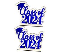 TOPBATHY 2pcs Wooden Graduation Hat Decor Colorful Graduation Party Tabletop Prop for Celebrations Sturdy Odor Bright Printing for Desktop and Fireplace Display