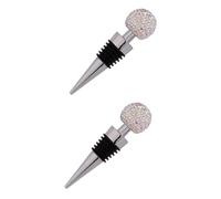 TOPBATHY 2pcs Zinc Alloy Wine Stoppers Diamond Ball Bottle Plug for Wine Beer Soy Vinegar Bottles Stoppers
