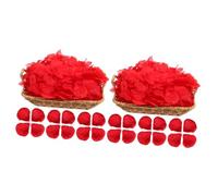 TOPBATHY 2sets Artificial Rose Petals for Weddings and Valentine Day Realistic Red Silk and Polyester Flower Petals Soft and Easy to Use for Romantic Decorations 2000pcs*2
