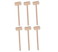 TOPBATHY 2sets Wooden Crab Mallets Mini Seafood Hammers for Shell Cracking Playful Kitchen Tool for Family Dinners and Parties for Chefs Versatile Art Crafts Supplies 3pcs*2