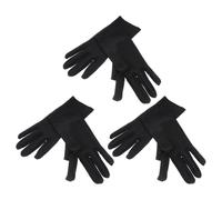 TOPBATHY 3 Pairs Elastic Spandex Gloves for Jewelry Inspection and Etiquette Breathable Black Performance Gloves Comfortable Fit for Art Handling Electronics and Environments