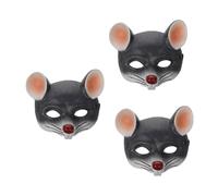 TOPBATHY 3 pcs Mouse Carnival Mask Grey Party Face Cover Lightweight Comfortable for Adults Halloween Masquerade Cosplay Ball