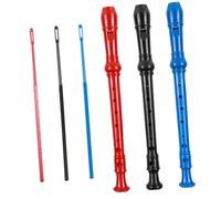 TOPBATHY 3 Sets Clarinet Professional German Style Abs Recorder Musical with Cleaning Rod and Portable Velvet Bag for Beginners Red Black Blue
