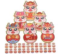 TOPBATHY 30pcs Chinese Festival Red Envelopes Dragon Pattern Traditional Lucky Money Packets Mixed Styles for Year Blessings and Gift Bags