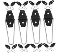 TOPBATHY 30pcs Multi-purpose Photo Frame Supports Easel Brackets in Black Iron and Plastic for Studios and Homes, Desktop Display Racks to Prevent Picture Frames Falling