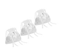 TOPBATHY 3pcs Bride Handbag Fabric Wedding Drawstring Bag for Ladies | White Refined Style, Spacious yet Compact Design, Lightweight Carry, Suitable for First Communion and Wedding Day