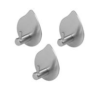 TOPBATHY 3pcs Coat Hook Wall Mounted Hook Water Drop Shape Hanger Stainless Steel No Drill Easy Install Modern Style