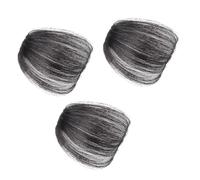 TOPBATHY 3pcs False Air Hair Bangs for Women with Secure Hold and Realistic Look, Black High Temperature Wire Material Hairpieces for Halloween and Weddings