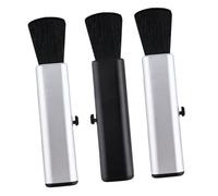 TOPBATHY 3PCS Foldable Telescopic Guitar Cleaning Brushes Set for Dust Removal, Suitable for Piano Ukulele Guzheng, Comfortable Grip Silver and Black Handles