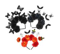 TOPBATHY 3pcs Halloween Headbands for Women and Spooky Bat Spider Ghost Hair Hoops Creative Costume Accessories for Festival Party Cosplay Unique One Design