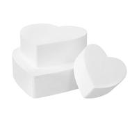 TOPBATHY 3pcs Heart Cake Dummies Foam Cake Dummies 5.91x5.91x1.97in High-density Polystyrene Foam Fondant Placement Hone Sculpting Skills Professionals Bridal Showers