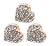 TOPBATHY 3pcs Heart Shape Decorative Studs for Watch Band Gold Bling Charm Compatible with Watch Straps Reusable Style Men Women