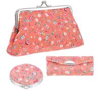 TOPBATHY 3pcs Lipstick Case Makeup Mirror Cosmetic Bag Set Storage Box for Change Purse for Travel and Daily Use