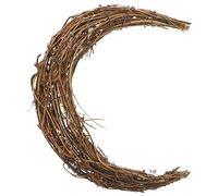 TOPBATHY 3pcs Natural Rattan Grapevine Wreath Ring Moon Shape Diy Christmas Decor Wreath for Front Door Home Decor