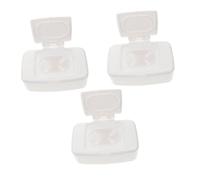 TOPBATHY 3Pcs Portable Wipes Holder Box with Lid, PP Wipe Storage Box Case for Travel Diaper Bag, Lidded Container for Wet Tissue Storage