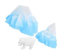 TOPBATHY 3pcs Realistic Arctic Iceberg Figurines Aquarium Decoration with Polar Bear and Igloo Model, Pvc Material, Versatile Compatibility for Fish Activity and Aquarium Setups