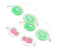TOPBATHY 3pcs Reusable Cooling Ice Eye Masks for Breathable PVC Fruit Series Eye Patches Lightweight Soft Covers for Sleep Travel Hotels Light Blocking Protection