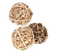 TOPBATHY 3pcs Seagrass Chew Balls for Small Animals Teeth Health and Encouraging Physical Activity Suitable for Cages Or Anywhere in The Home Assorted Colour Balls for Rabbits Chinchillas