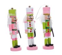 TOPBATHY 3pcs Wooden Nutcracker Prince Ornaments Set Handmade Sturdy Christmas Figurines for Tree Tabletop Holiday Decor Versatile Xmas Decorations Gift Ideas