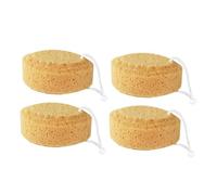 TOPBATHY 4 Pcs Natural Seaweed Cotton Bath Sponge Honeycomb Body Exfoliator Soft Shower Sponges for Gentle Skin Massage and Cleansing Suitable for Adults and Boy Girl