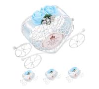 TOPBATHY 4 Pcs Pumpkin Carriage Candy Box Wire Candy Holder Cart 4.72x3.14x1.18in Iron Foam Romantic European-style Birthday Party Decoration