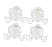 TOPBATHY 4 pcs Pumpkin Cart Wedding Candy Boxes Favor Boxes for Party Gifts Decorative Wedding Sweets Holder Birthday and Bridal Shower Treat Cases White