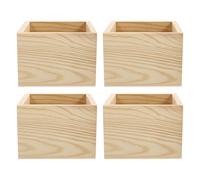TOPBATHY 4 Pcs Small Wooden Open Boxes for Jewellery Storage | Drawer Sorting, Ring Tray, Bead Crafts, Wedding Table, Dresser Top, Display Shelf