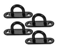 TOPBATHY 4 Pcs Stainless Steel Pad Eye Hooks Oval M6 Heavy Duty Wall and Ceiling Mount U-Shaped Suspension Hooks for Home Storage and Hanging Utility