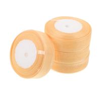 TOPBATHY 4 Rolls Sheer Yarn Ribbon Light Gold Yards DIY Bow Making Floral Wrapping Holiday Decoration Wedding Party Accessories for Wreaths and Boxes