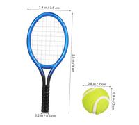 TOPBATHY 4 Sets Miniature Tennis Racket and Balls Kit Plastic Mini Tennis Set for Dollhouse Decor Sports-themed Party Favors and Keychain Accessories