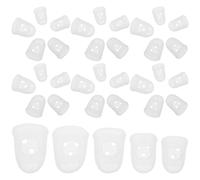 TOPBATHY 40pcs Silicone Guitar Finger Caps Protectors, Small Finger Covers, Anti-slip Fingertip Guards for Guitar Ukulele Bass Players, 5 Sizes Set for String Instrument Playing